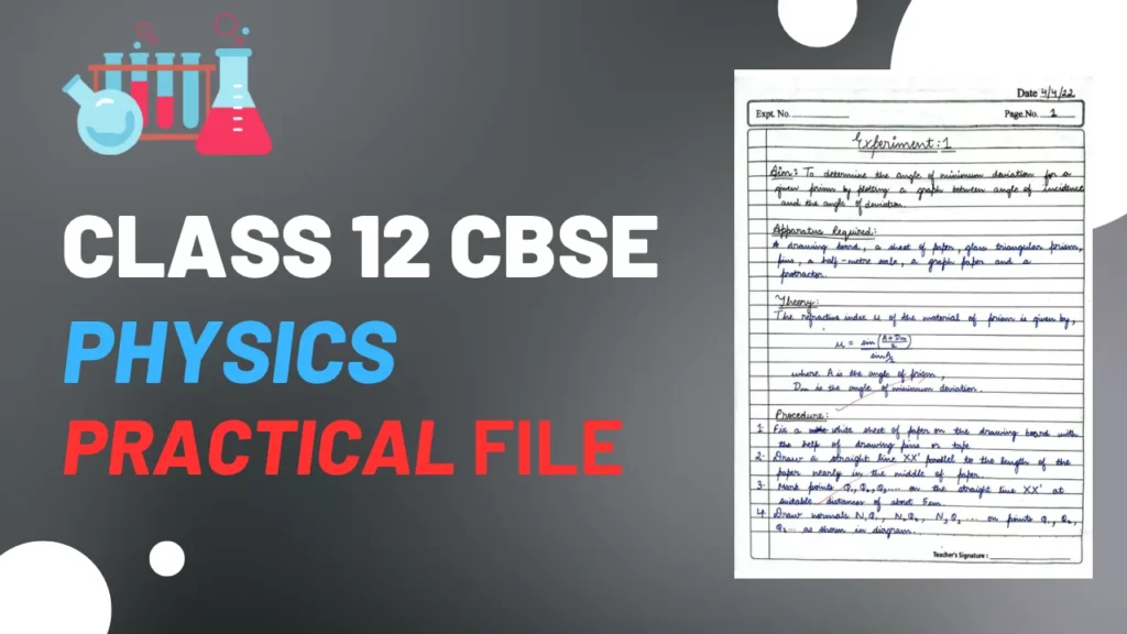 Physics Practical File with Readings & Diagrams